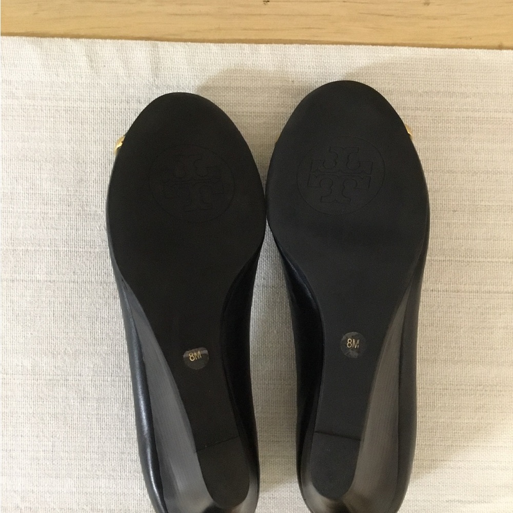 Tory Burch Pacey wedges  Black Patent Leather Cap Toe Shoes For Woman Size 8M - Picture 7 of 13